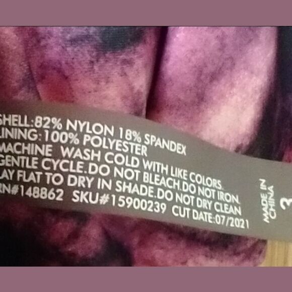 Torrid Plus Size Tie Dye Fuchsia & Black High Waist Ruched Two Piece SwimSuit3X - Picture 10 of 15